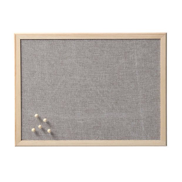 Zeller prikbord textiel - lichtgrijs - 40 x 60 cm - incl. punaises - Prikborden