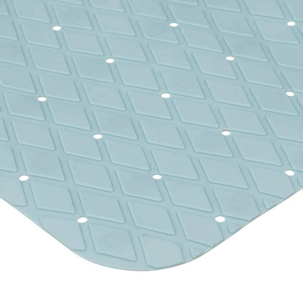 5Five Douche/bad anti-slip mat badkamer - pvc - ijsblauw - 70 x 35 cm - Badmatjes