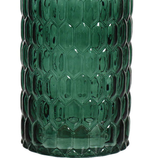 Decoris cilinder vaas glas - D13 x H30 cm - emerald groen - Vazen