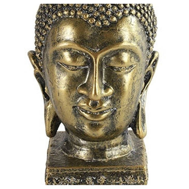 Countryfield Home deco Boeddha hoofd beeld - goud kleurig - 13 x 23.5 cm - voor binnen - Beeldjes