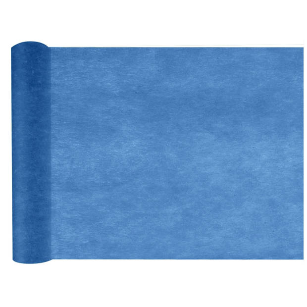 Santex Tafelloper op rol - 2x - polyester - donkerblauw - 30 cm x 10 m - Feesttafelkleden