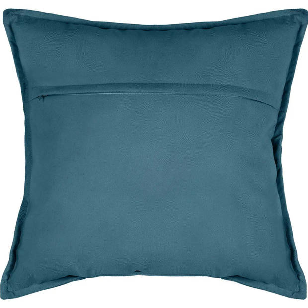 Atmosphera Bank/sierkussens huiskamer Sophia - 2x - 55 x 55 cm - Blauw - polyester - met rits - Sierkussens