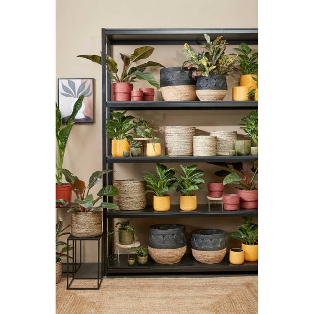 Kunstplant pampasgras - in pot groen - keramiek - H40 cm - Kunstbloemen