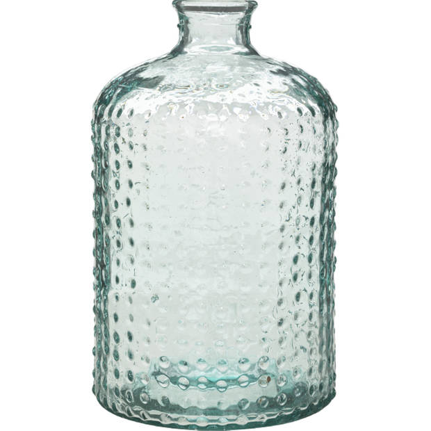 Atmosphera bloemenvaas - 2x -Apotheker Fles model - transparant - 3D glas - H32 x D18 cm - Vazen