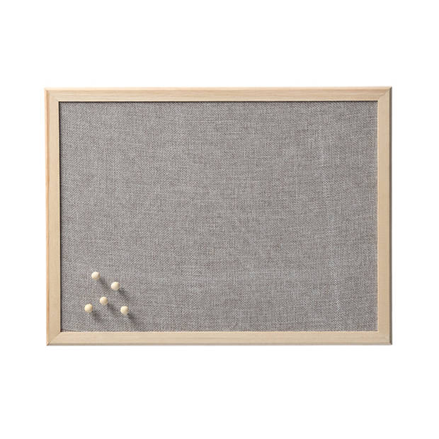 Zeller prikbord textiel - lichtgrijs - 30 x 40 cm - incl. punaises - Prikborden