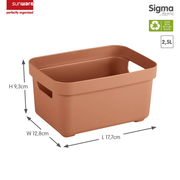 Sigma home opbergbox 2,5L terra - Set van 6