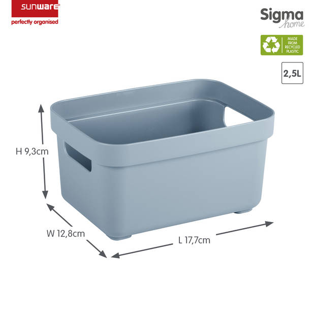 Sigma home opbergbox 2,5L blauw - Set van 6