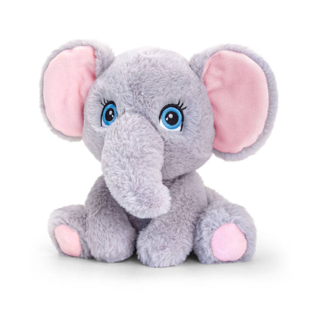 Keel Toys - Pluche knuffel dieren set 2x olifanten 18 en 25 cm - Knuffeldier