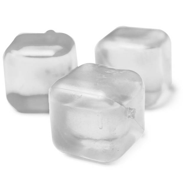 20x Herbruikbare ijsblokjes - zwart/wit - kunststof - ijsklontjes - IJsblokjesvormen