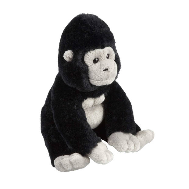 Apen serie zachte pluche knuffels 2x stuks - Gorilla en Chimpansee aap van 18 cm - Knuffel bosdieren