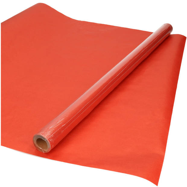 Kraft cadeaupapier/inpakpapier - 5x - rood - 70 x 200 cm - 60 grams - Cadeaupapier