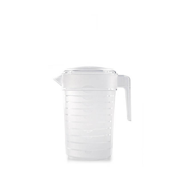 2x stuks Water/limonade schenkkannen 2 liter met 12x kunststof glazen voordeelset - Schenkkannen