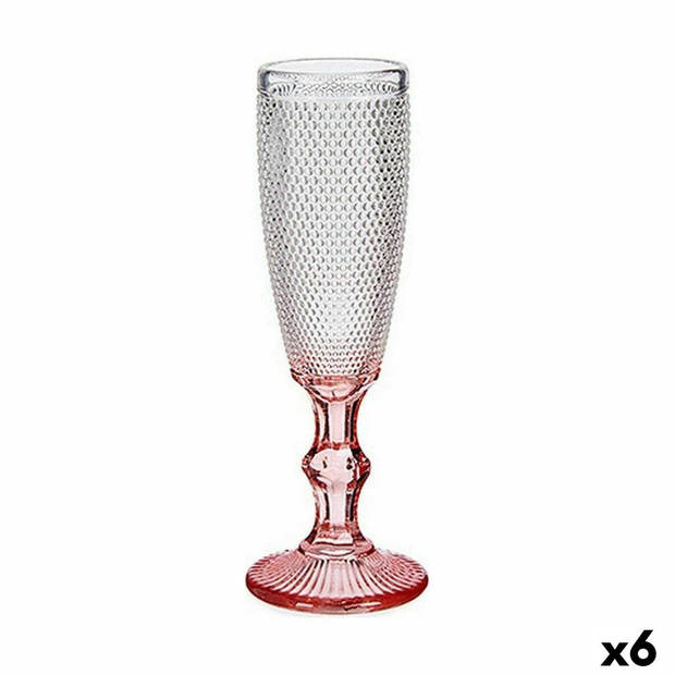 Champagneglas Roze Transparant Glas 6 Stuks (180 ml)