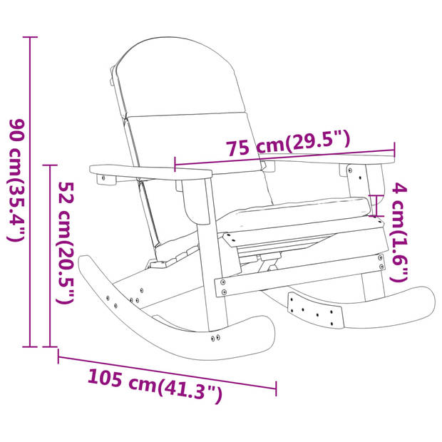 vidaXL 3-delige Loungeset Adirondack massief acaciahout