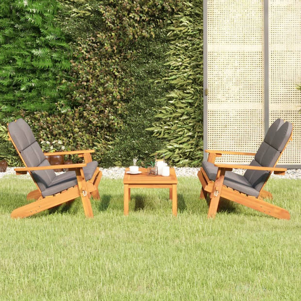 vidaXL 3-delige Loungeset Adirondack massief acaciahout