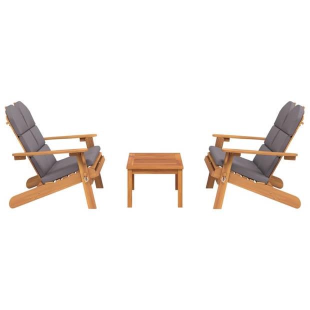 vidaXL 3-delige Loungeset Adirondack massief acaciahout