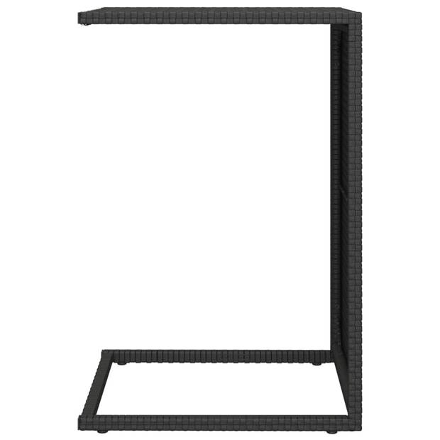 vidaXL Bijzettafel C-vormig 40x35x60 cm poly rattan zwart