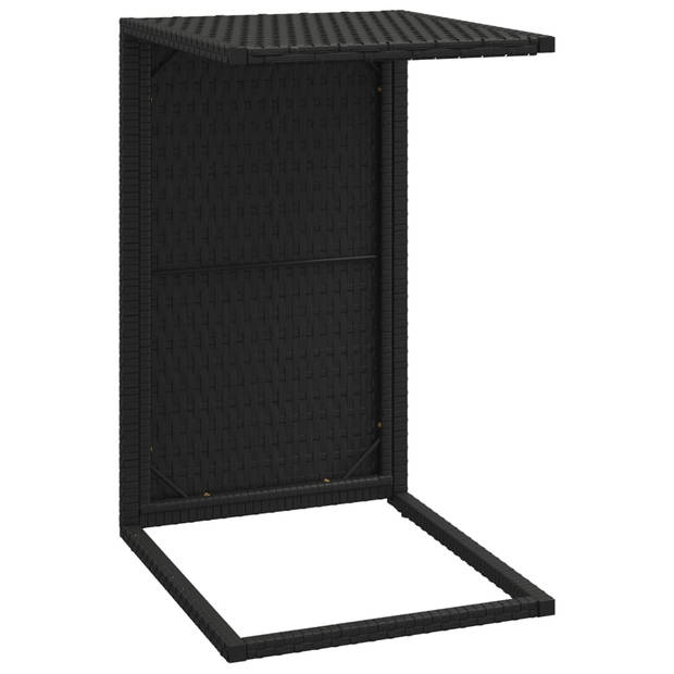 vidaXL Bijzettafel C-vormig 40x35x60 cm poly rattan zwart