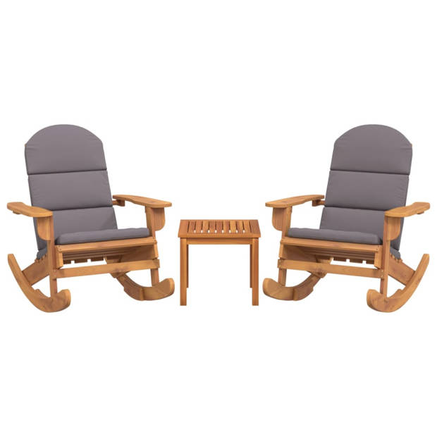 vidaXL 3-delige Loungeset Adirondack massief acaciahout