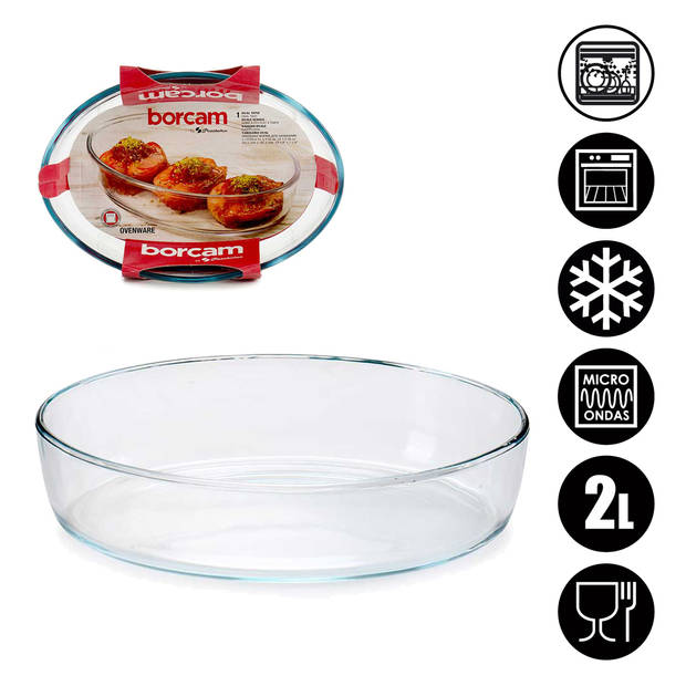 Pasabahce Ovenschaal van borosilicaat glas - ovaal - 1.5 Liter - 26 x 18 x 6 cm - Ovenschalen