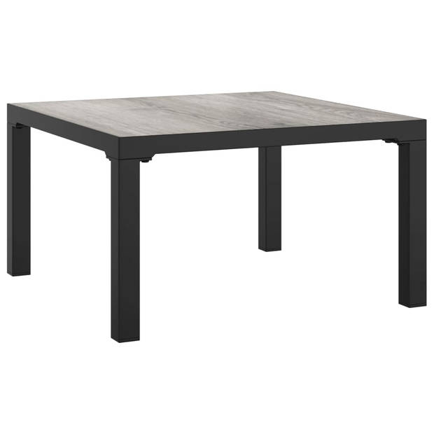 The Living Store Loungeset - Zwart PE-rattan - Stalen frame - Modulair - Comfortabel zitten - Praktische tafel - Incl -