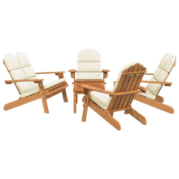 vidaXL 5-delige Loungeset Adirondack massief acaciahout