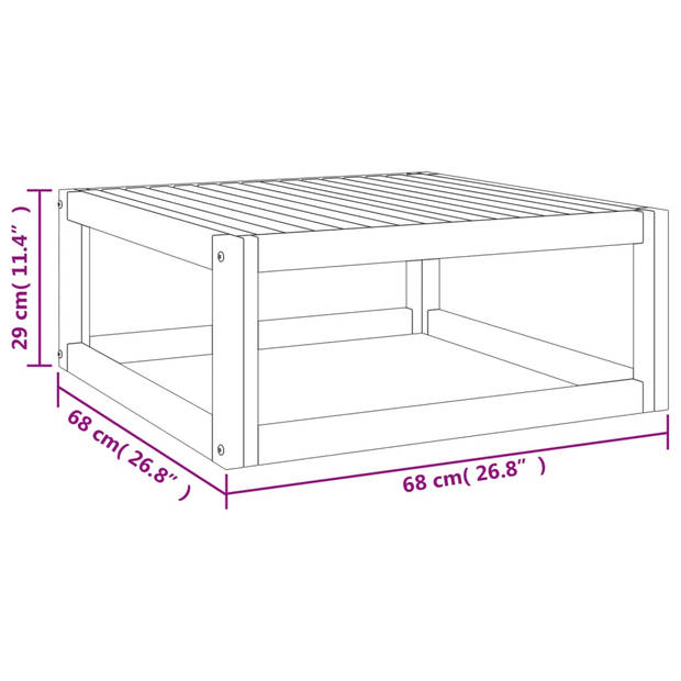 vidaXL 7-delige Loungeset met lichtgrijze kussens massief hout