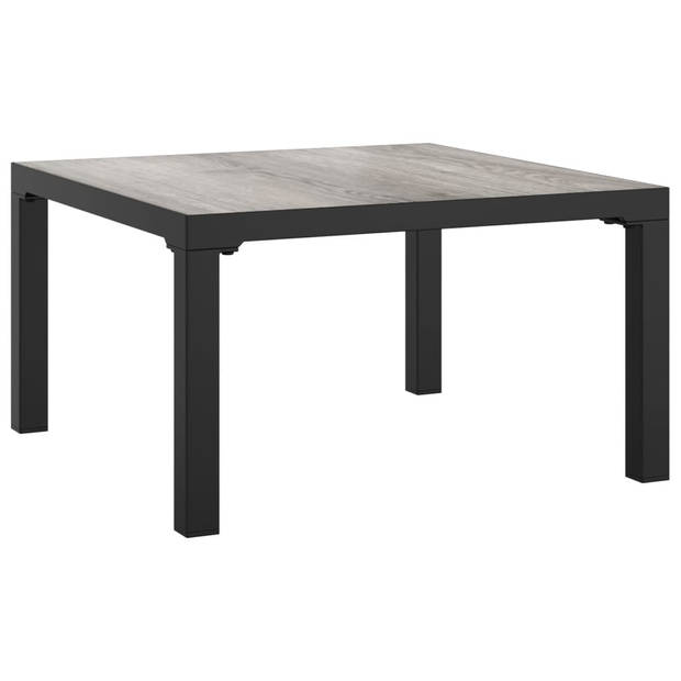 The Living Store Loungeset Zwarte PE-rattan - 110 kg - 1 tafel - 1 hoekstoel - 2 enkele stoelen - 2 voetenbanken -