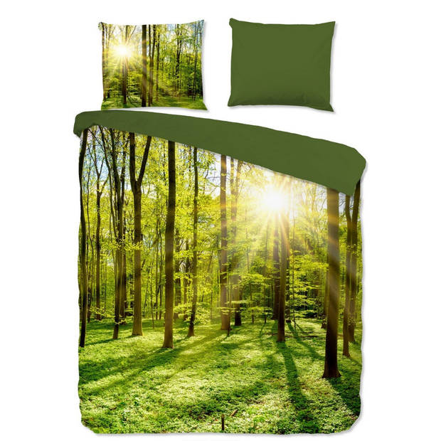 Pure Dekbedovertrek Micropercal Woods - groen 240x200/220cm