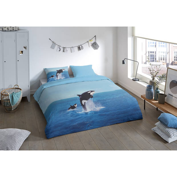 Pure Dekbedovertrek Micropercal Orca - blauw 140x200/220cm