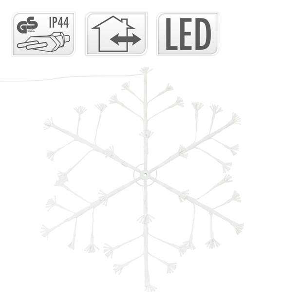 LED sneeuwvlok met 288 warm witte LED's gemaakt van metaal