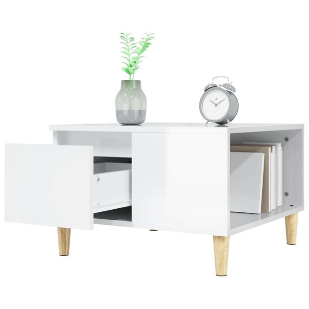 vidaXL Salontafel 55x55x36,5 cm bewerkt hout hoogglans wit