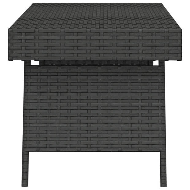 vidaXL Bijzettafel inklapbaar 60x40x38 cm poly rattan zwart