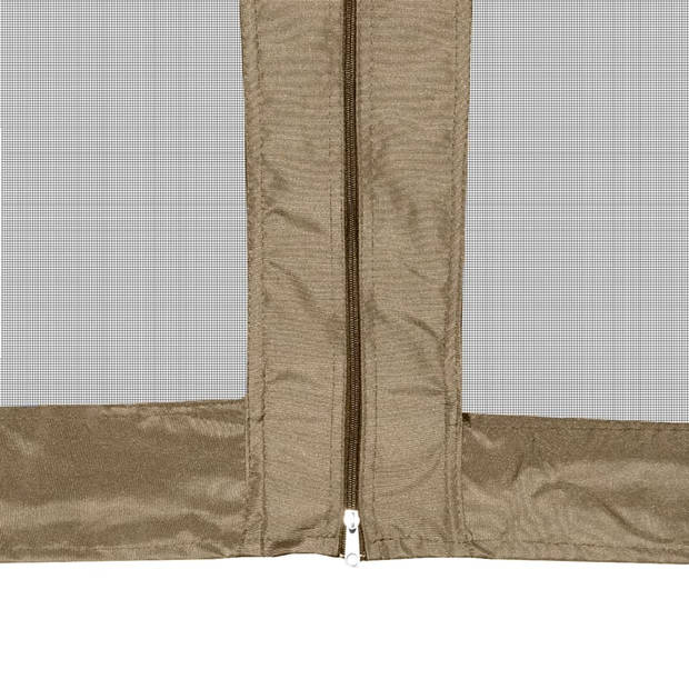 vidaXL Partytent met wanden zeshoekig 3,6x3,1 m taupe 220 g/m²