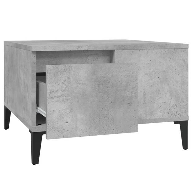 vidaXL Salontafel 55x55x36,5 cm bewerkt hout betongrijs