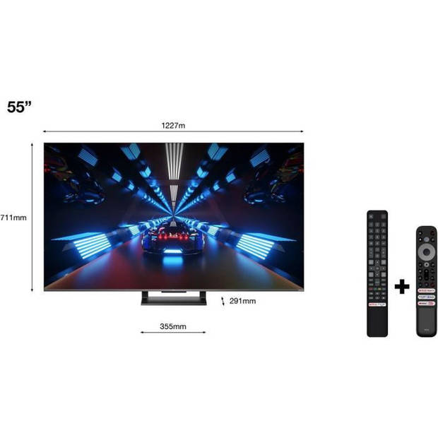 TV QLED TCL 55C731 - 55 '' (139cm) 4K UHD - Smart TV Google - Dalle 144Hz Dolby Vision - Son Dolby Atmos - Hdmi 2.1