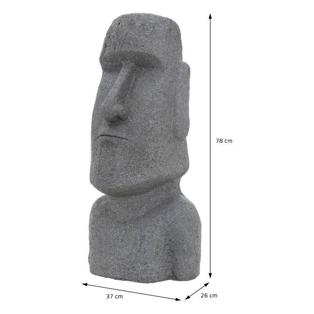 Tuinfiguur Paaseiland Moai Grijs 38x32x78 cm