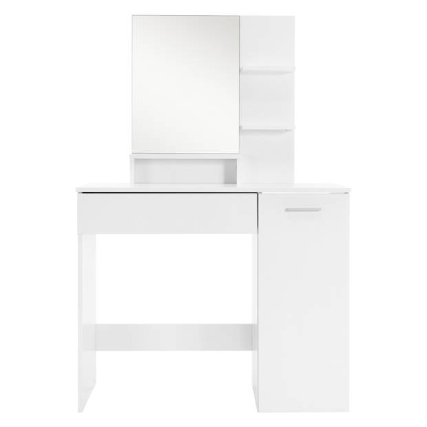 Kaptafel met kruk 90x38x138 cm Wit spaanplaat ML-Design