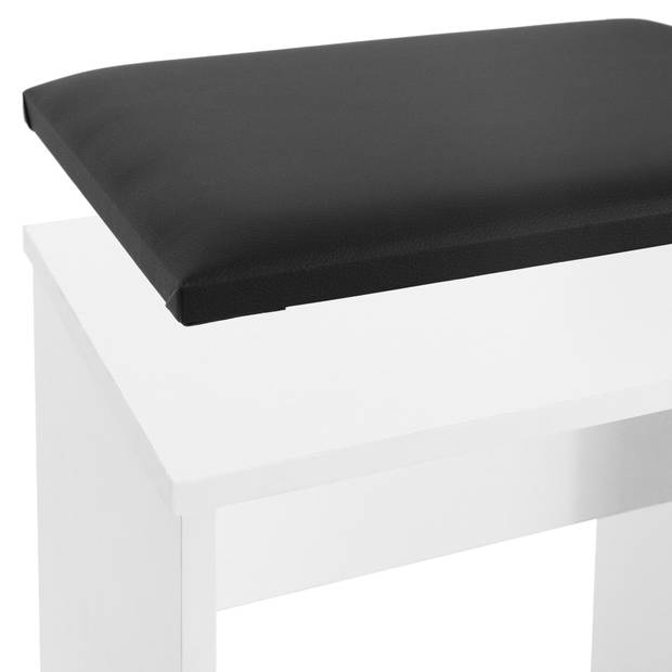 Kaptafel met Spiegel 60x40x122 cm Wit incl. Kruk ML-Design