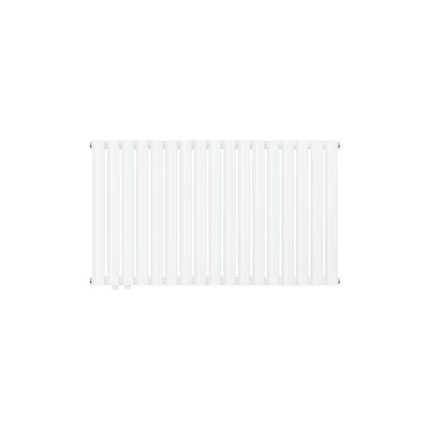 Badkamerradiator Enkele laag Horizontaal 600x1020 mm Wit met zijaansluiting LuxeBath