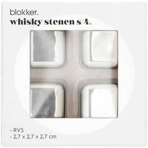Blokker whisky stenen RVS - set van 4