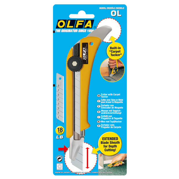 Olfa OL - Cutter - 18mm - Geel - Met snijmat