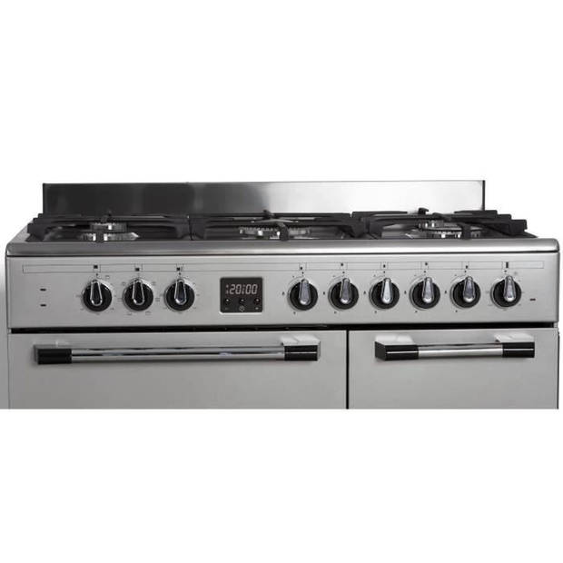 Cook Piano Gaz 3 Fours Continental Edison CECP903FIX 5 Lichten - Roestvrij staal - Breedte 90 cm