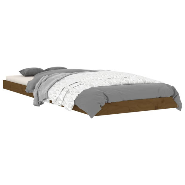 vidaXL Bedframe massief hout honingbruin 75x190 cm