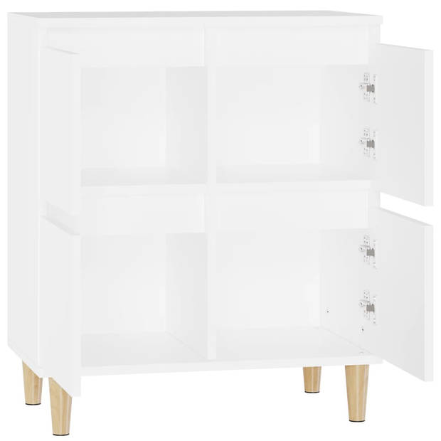 The Living Store Dressoir Basic - Wit - 60 x 35 x 70 cm - Bewerkt hout