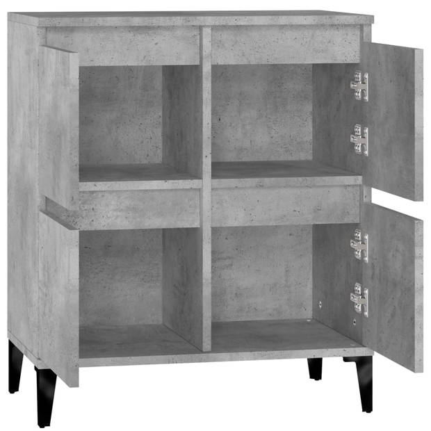 The Living Store Dressoir - Betongrijs - 60 x 35 x 70 cm - Duurzaam hout en metaal