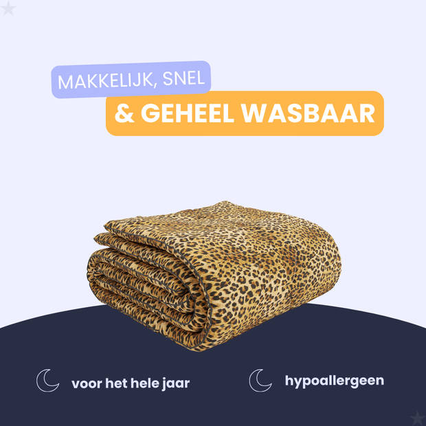 HappyBed Panter 240x220 - Wasbaar dekbed zonder overtrek - Bedrukt dekbed zonder hoes