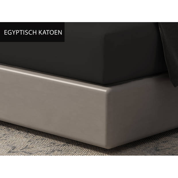 Luxe hoeslaken - Egyptisch percal katoen - 90x200 - zwart