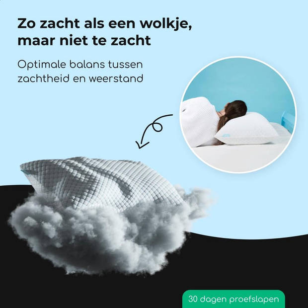 Cloudpillo Hoofdkussen - Memory Foam - Afstelbaar Design - Geschikt voor rug-, zij- en buikslapers