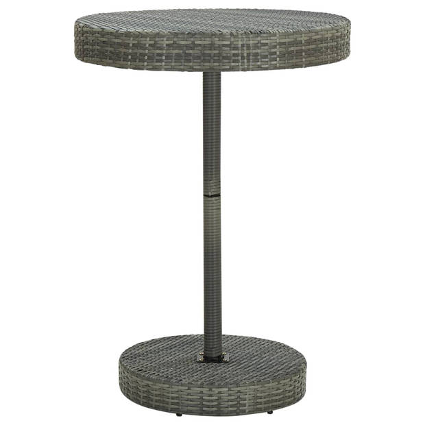 The Living Store Tuinbarset - PE-rattan/staal - Grijs - 75.5 x 106 cm - 4 barkrukken